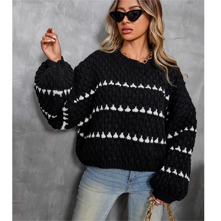 Black Heart Knit Sweater