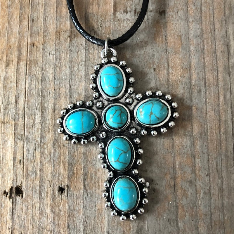 Turquoise Cross Necklace