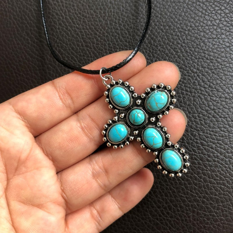 Turquoise Cross Necklace