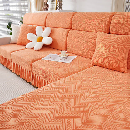 Solid Colors Sofa Cushion Covers Sectional Sofa Cover With Skirt