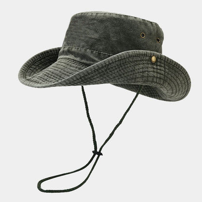 Denim Cowboy Bucket Hat with String Sun Hat