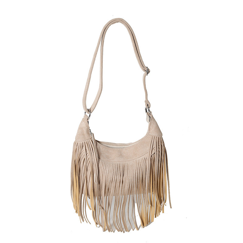 Vintage Tassel Simple Crossbody Bag