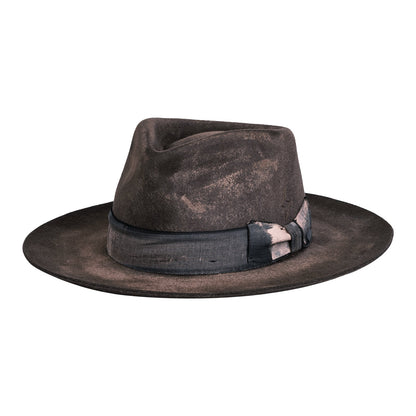 Ash Distressed Fedora Hat