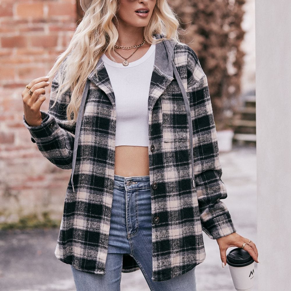 Lilou Plaid Hooded Shacket