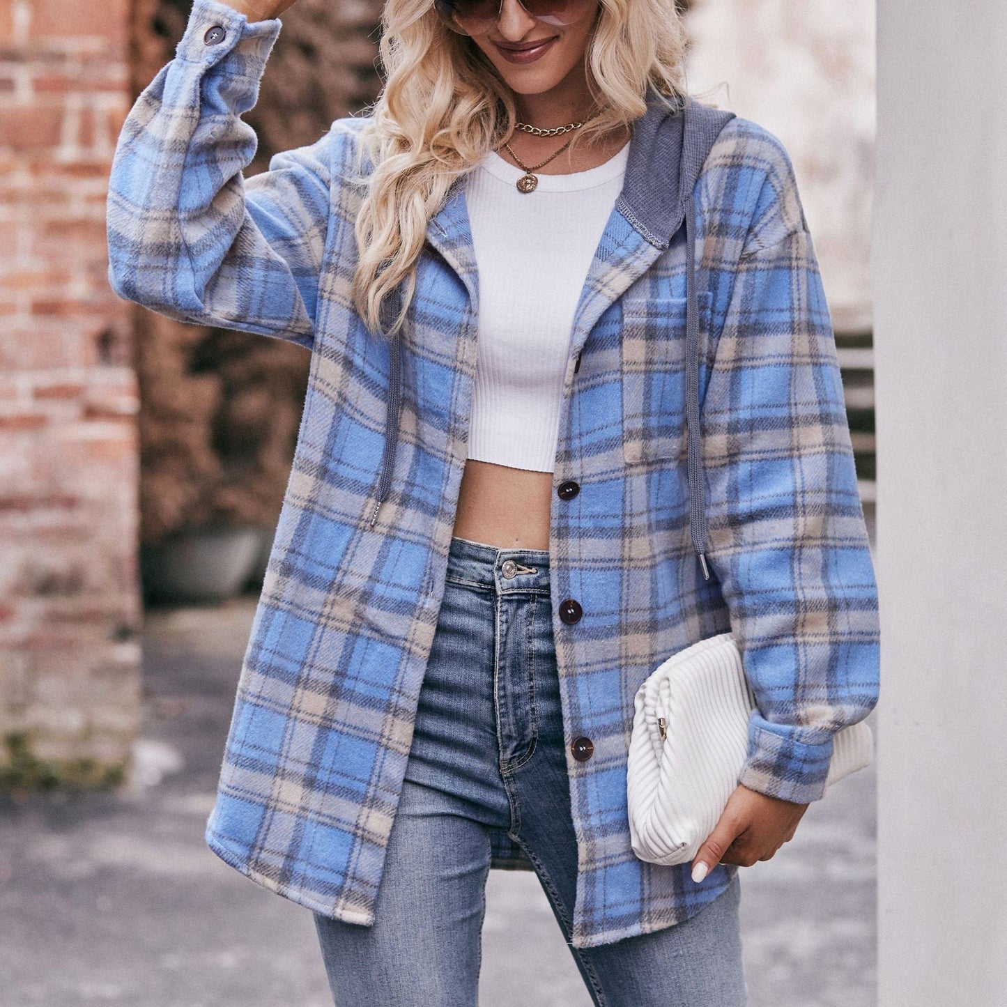 Lilou Plaid Hooded Shacket