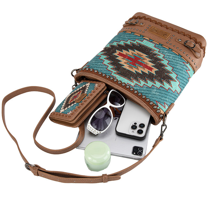 Montana West Aztec Embroidered Concealed Crossbody Bag