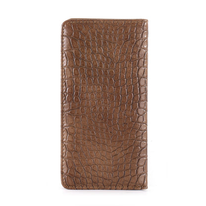 Croc Print Men's Bifold Long PU Leather Wallet