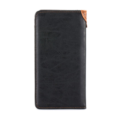 Embossed Floral  Men's Bifold Long PU Leather Wallet