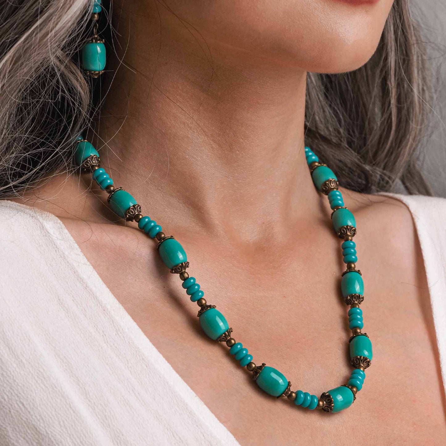 Mystic Turquoise Necklace and Earring Set