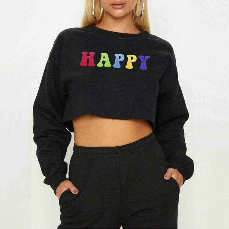 Happy Crop Sweatshirt