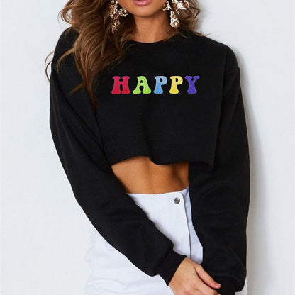 Happy Crop Sweatshirt