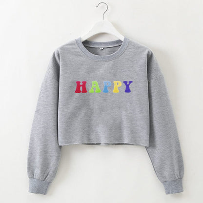 Happy Crop Sweatshirt