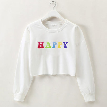 Happy Crop Sweatshirt