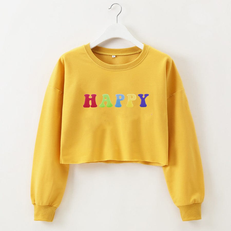 Happy Crop Sweatshirt