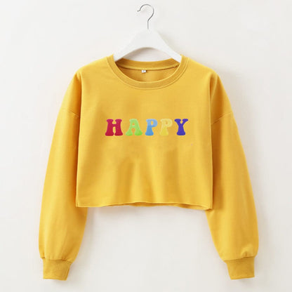 Happy Crop Sweatshirt