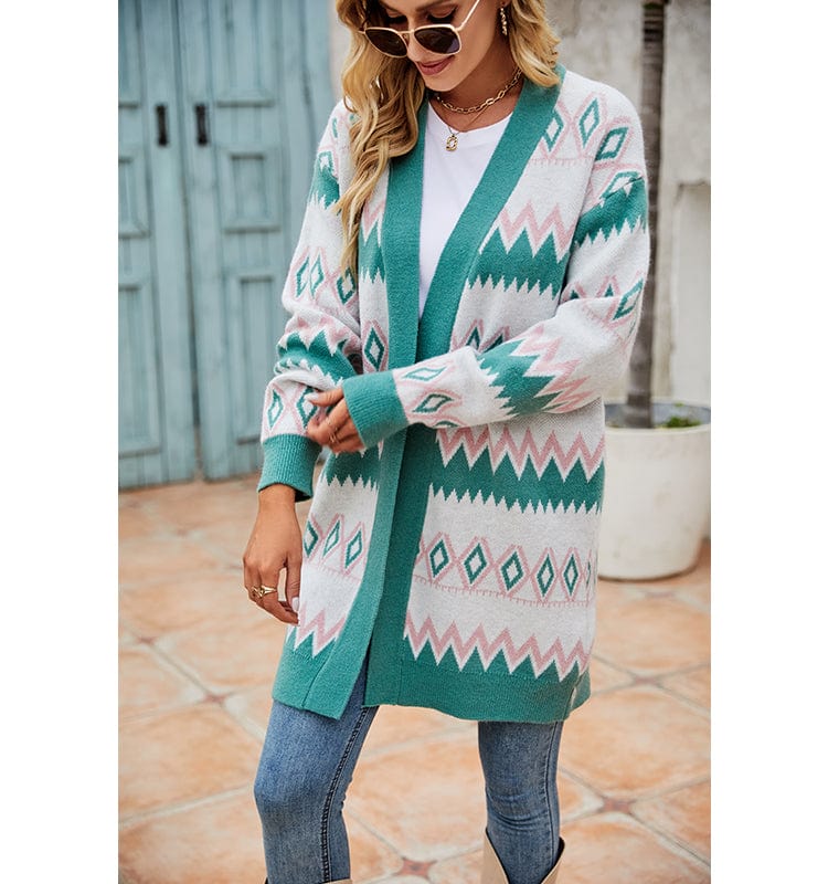 Claire Geometric Print Cardigan