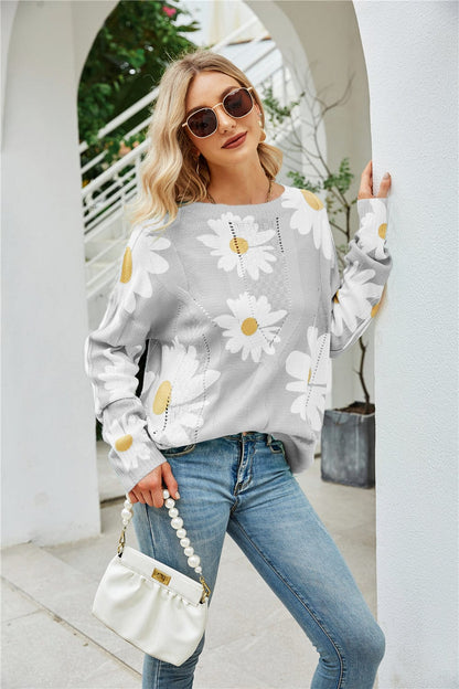 Indigo Floral Sweater