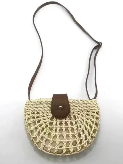 Women's woven shoulder crossbody bag retro woven bag