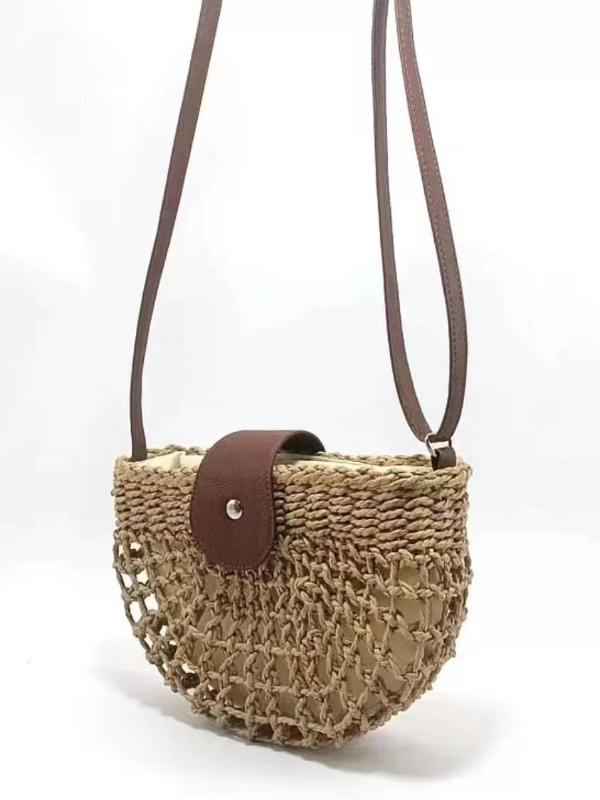 Women's woven shoulder crossbody bag retro woven bag