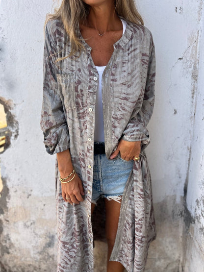 Long Sequin Patchwork Cardigan