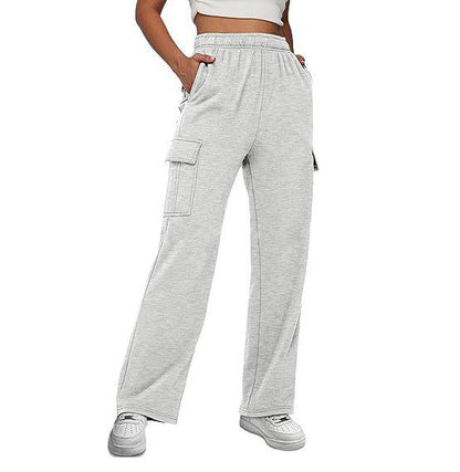 Womens Cargo Sweatpants Casual Baggy Fleece High Waisted Joggers Pants