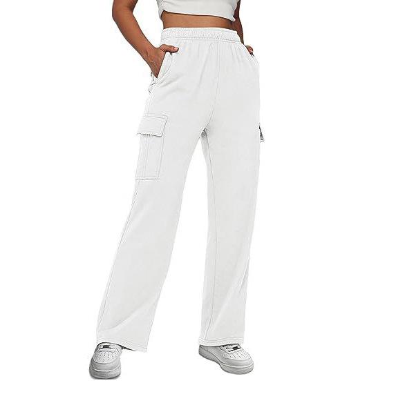 Womens Cargo Sweatpants Casual Baggy Fleece High Waisted Joggers Pants