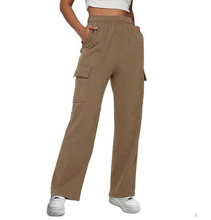 Womens Cargo Sweatpants Casual Baggy Fleece High Waisted Joggers Pants