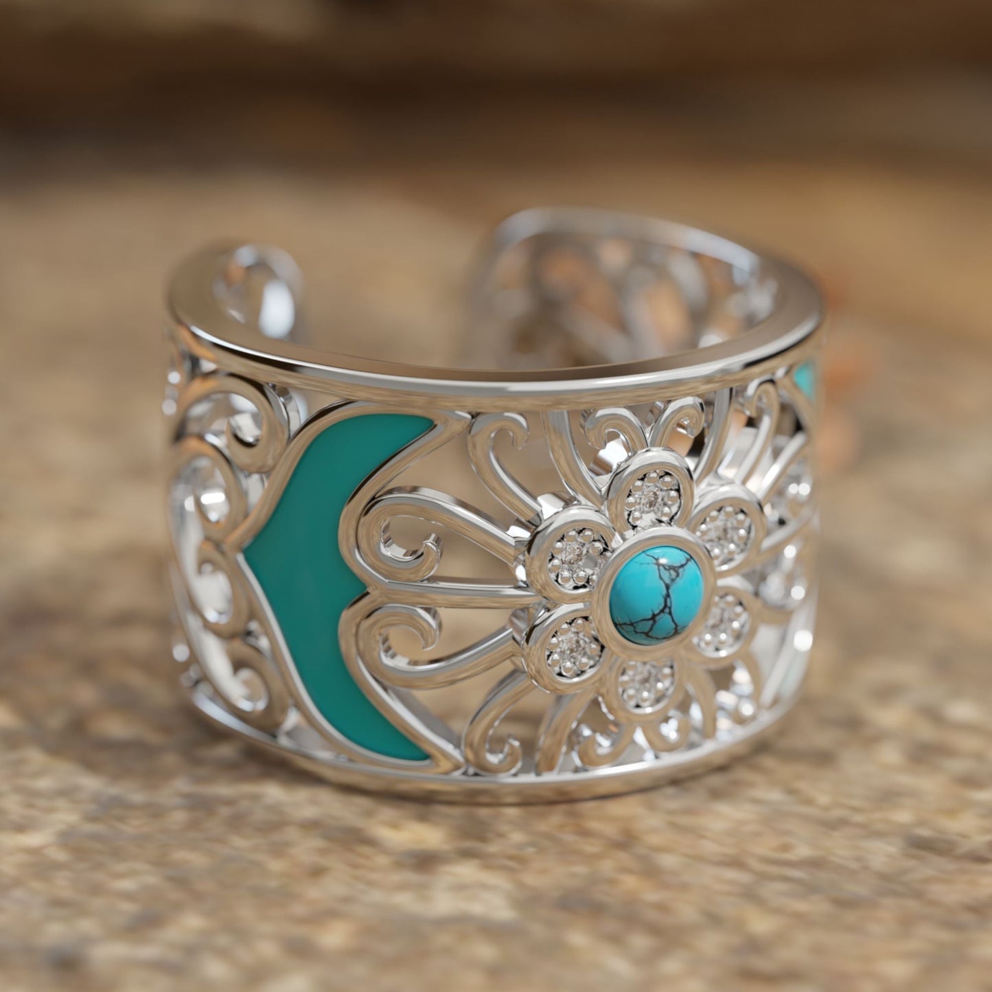 Prairie Flower Cuff Ring