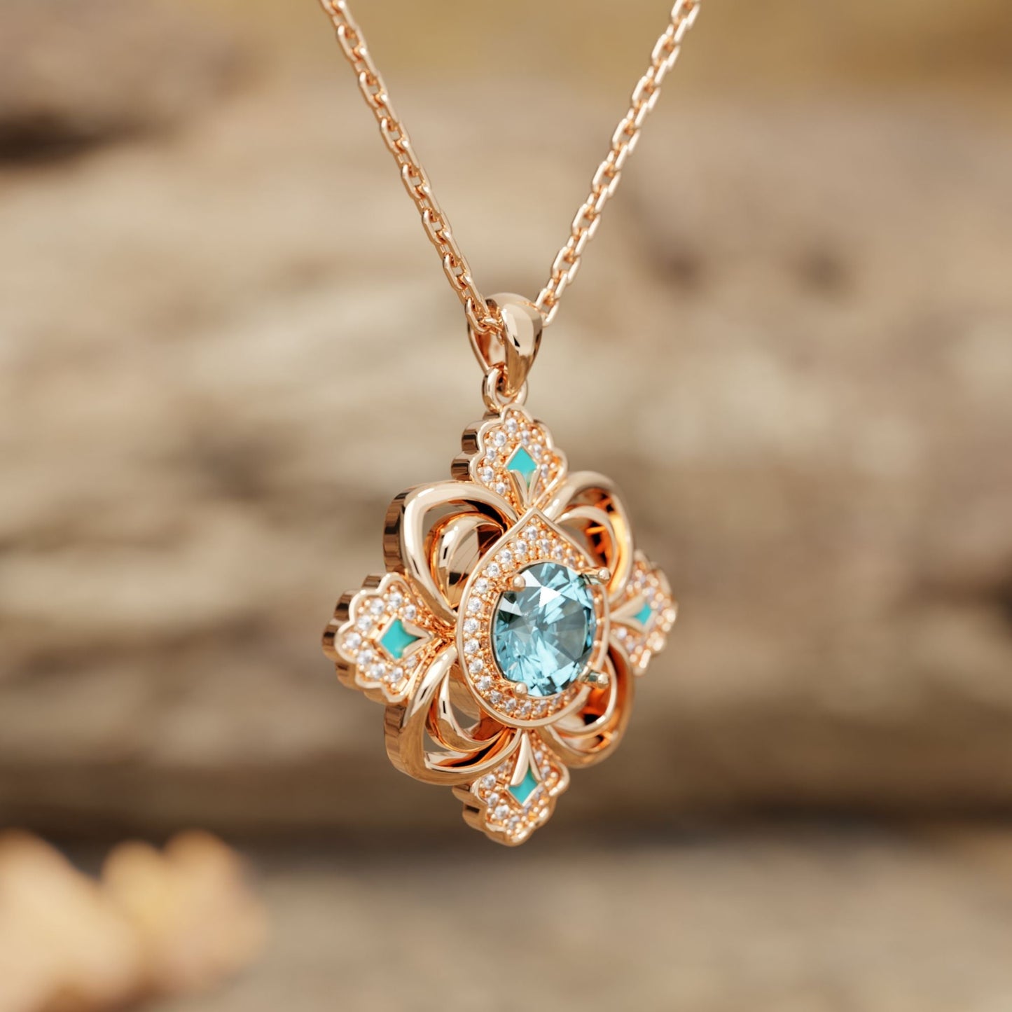 Prairie Insignia Necklace - Aquamarine