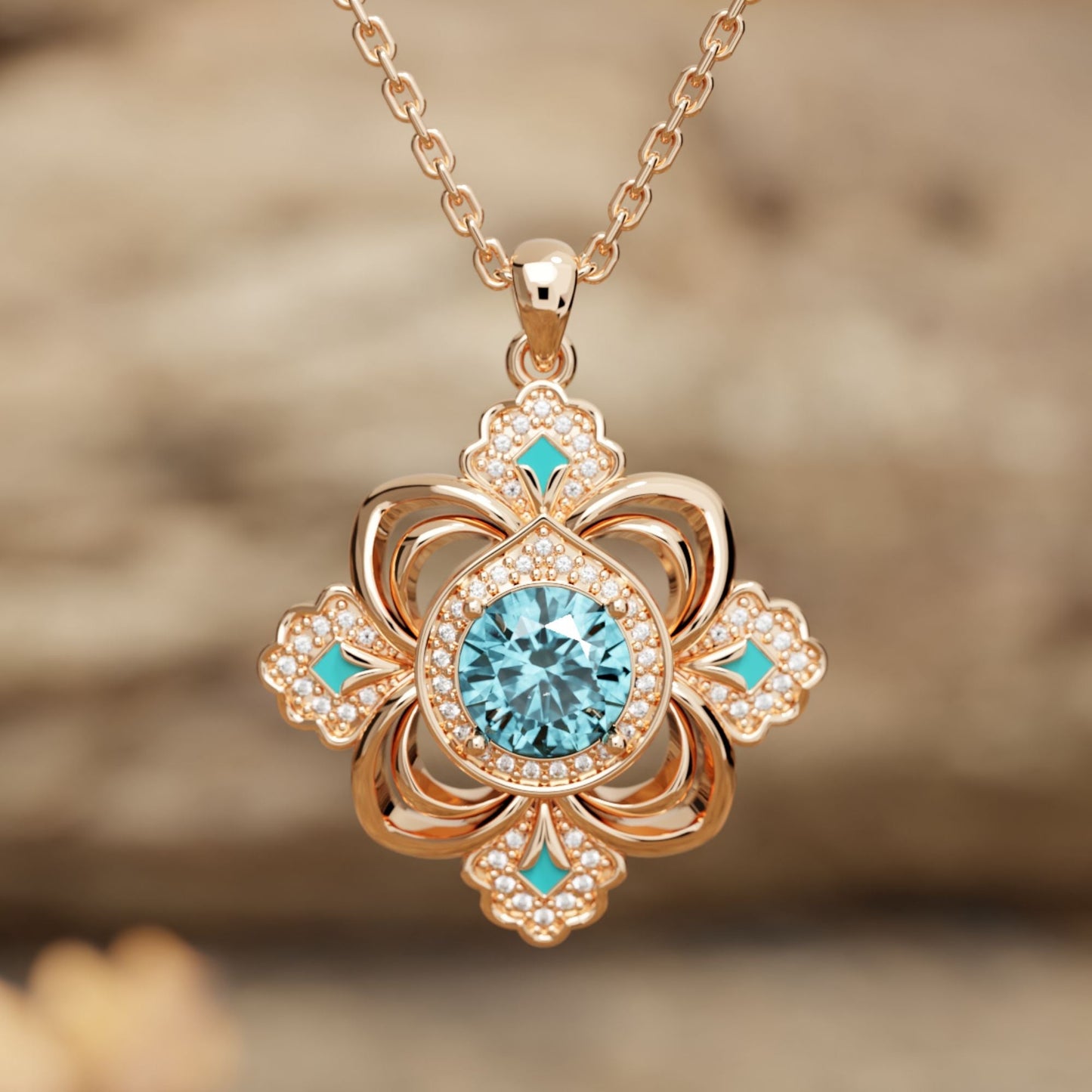 Prairie Insignia Necklace - Aquamarine