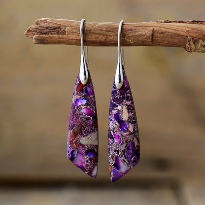 Purple Jasper Dangle Earrings