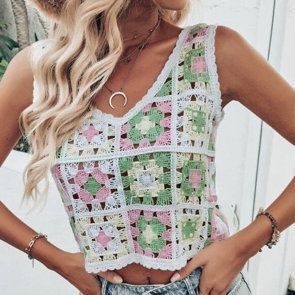 Delia Crochet Crop Top