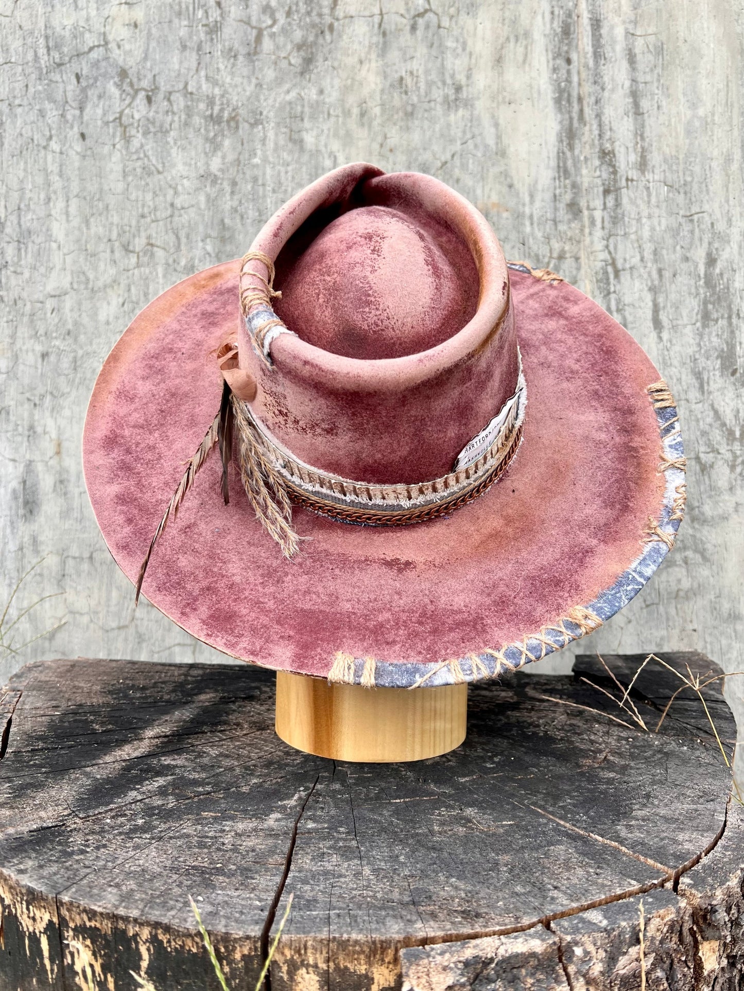 Tempered Teal Vintage Wide-Brimmed Hat