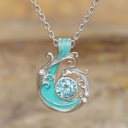 Savanna Swirl Necklace - Aquamarine