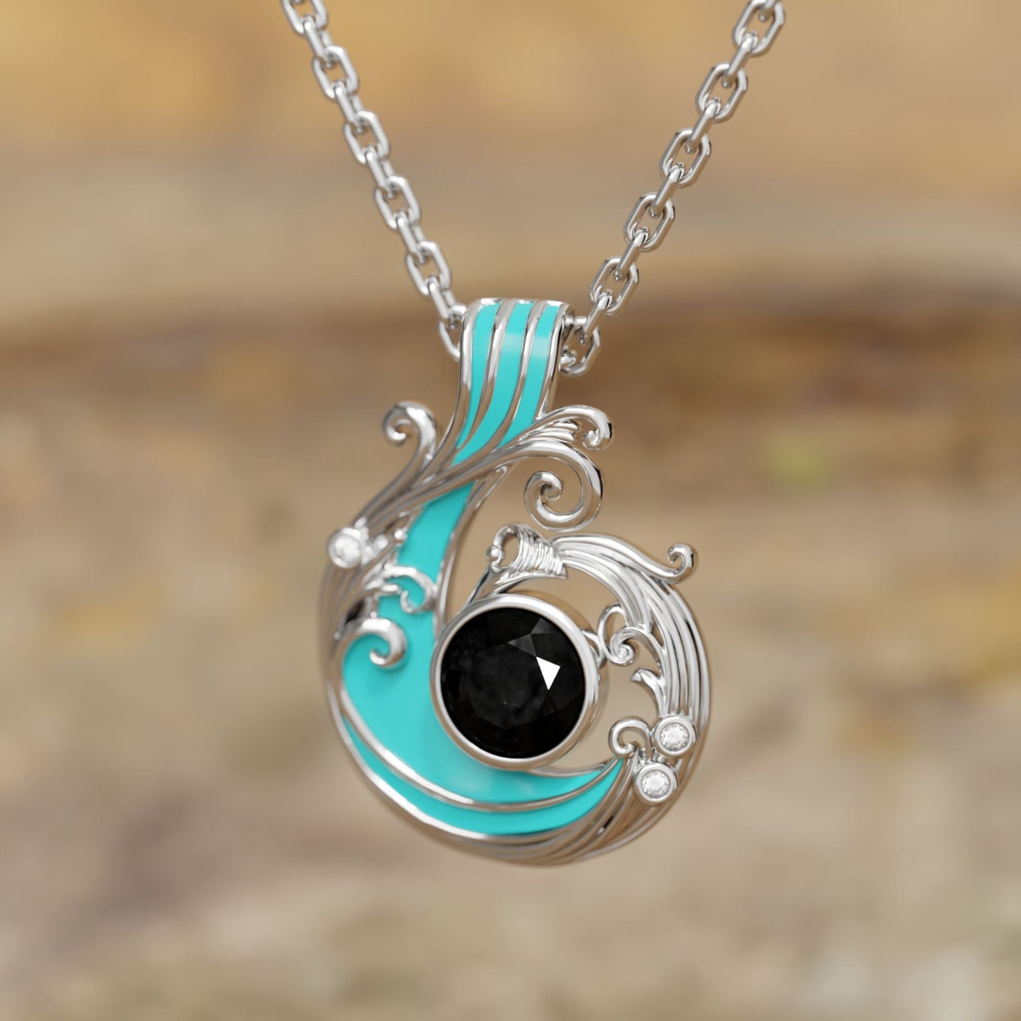 Savanna Swirl Necklace - Black Onyx