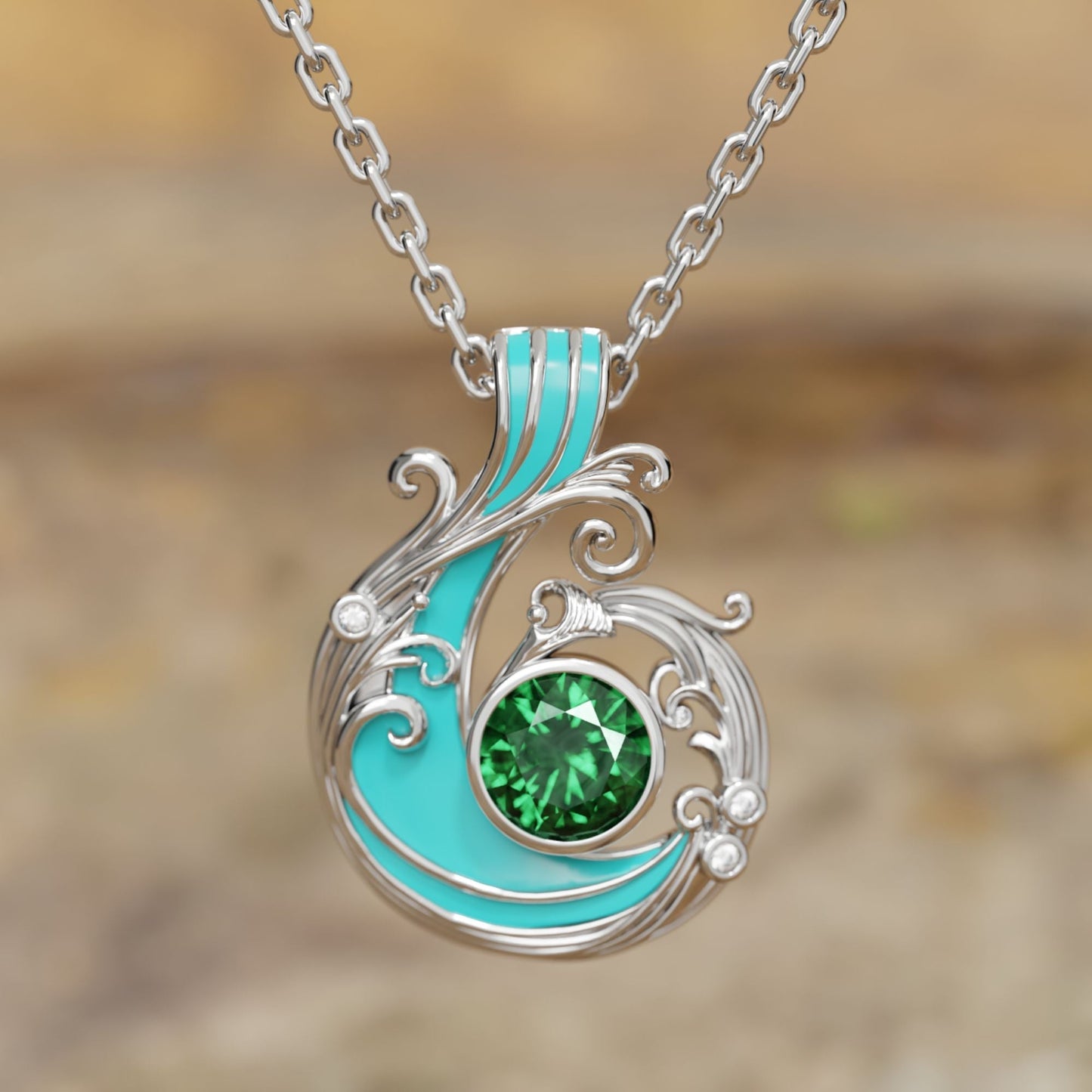 Savanna Swirl Necklace - Emerald