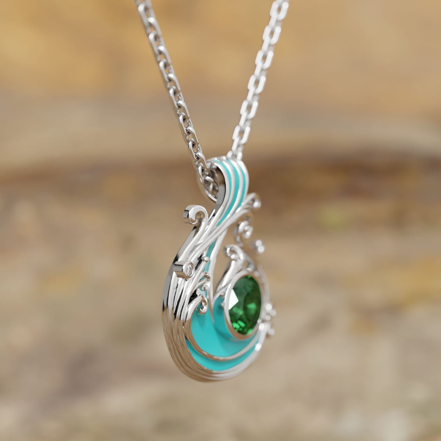 Savanna Swirl Necklace - Emerald