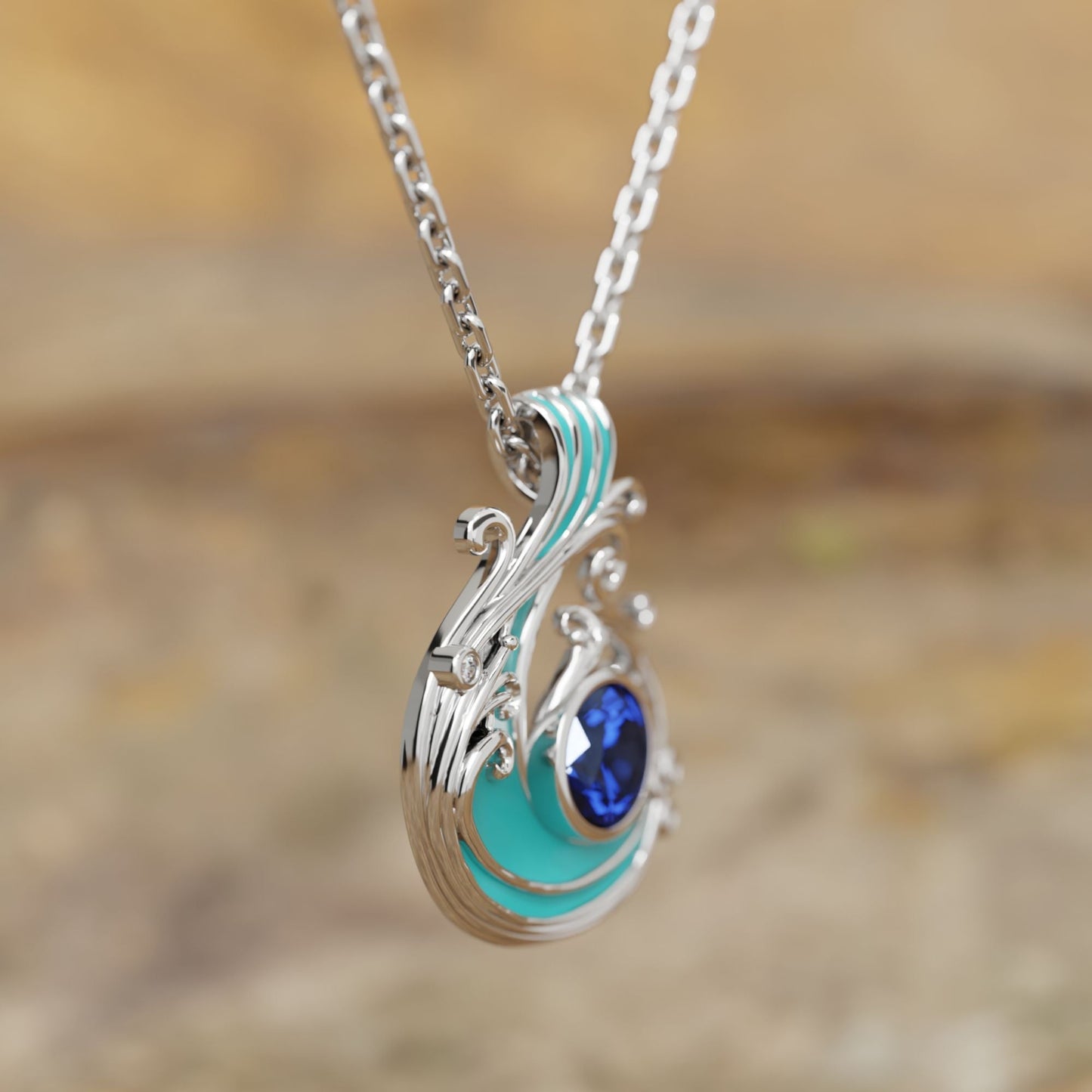 Savanna Swirl Necklace - Sapphire