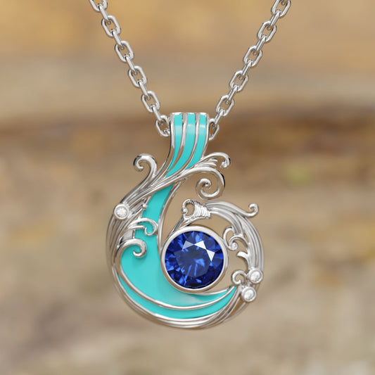 Savanna Swirl Necklace - Sapphire