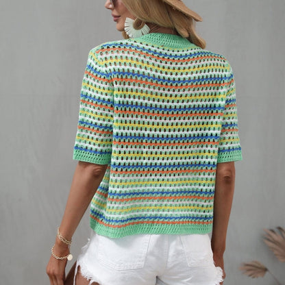 Isabella Colorful Striped Crochet Top