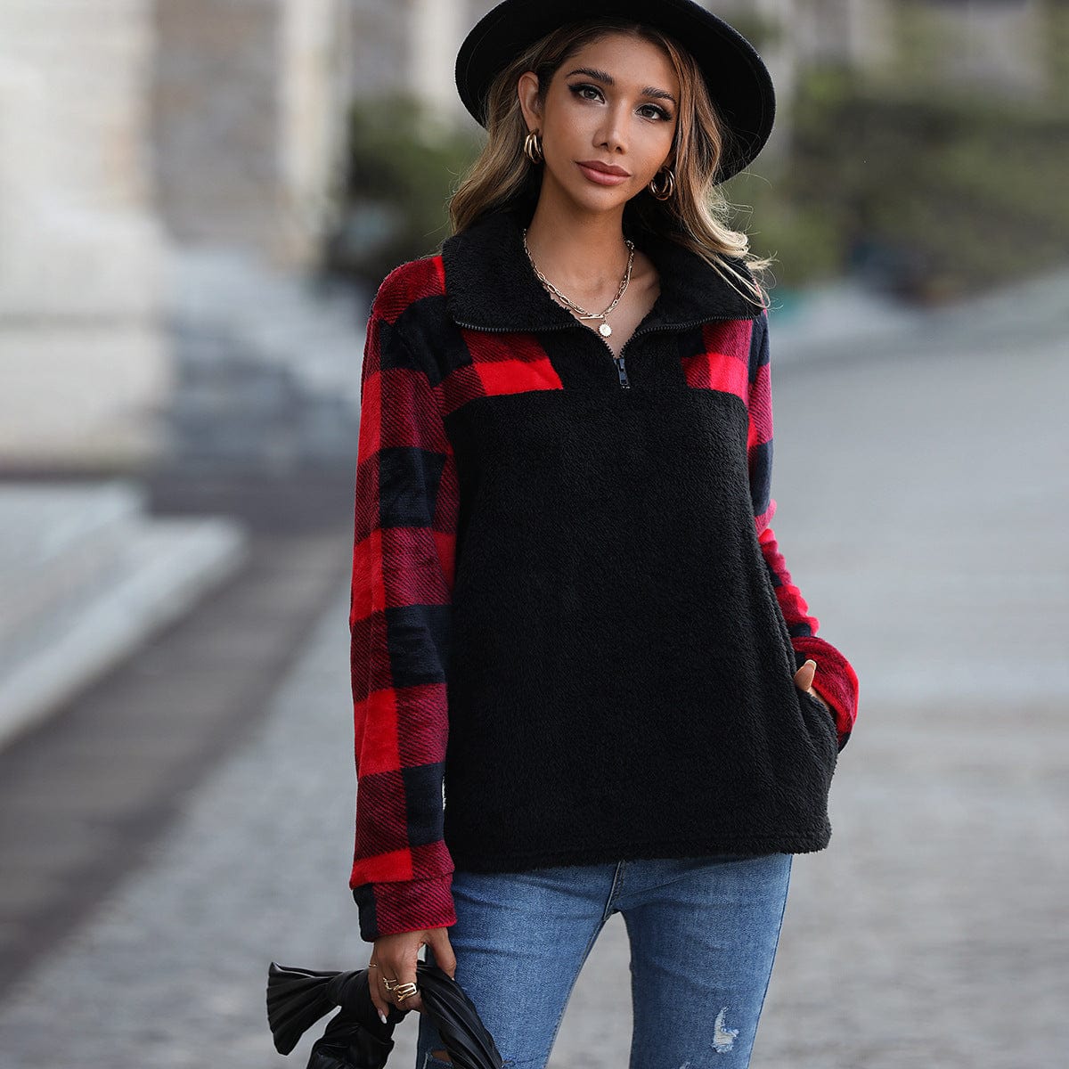 Diantha Plaid Sweatshirt