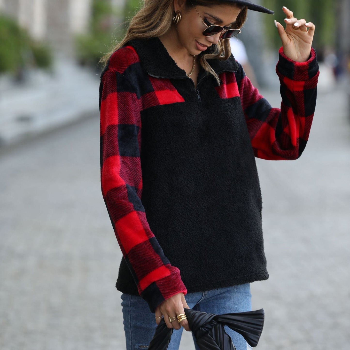 Diantha Plaid Sweatshirt