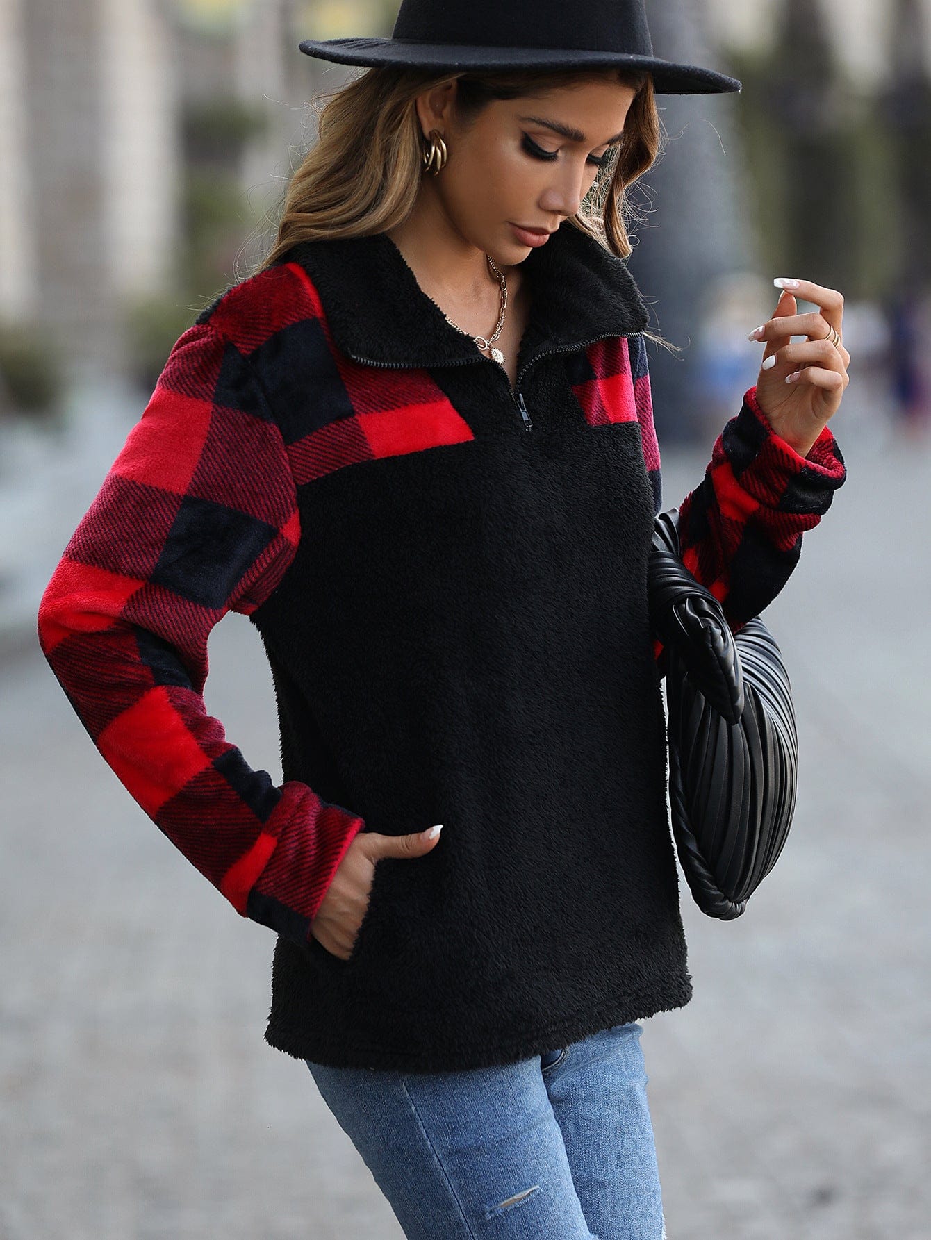 Diantha Plaid Sweatshirt