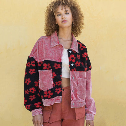 Siara Floral Patchwork Corduroy Jacket