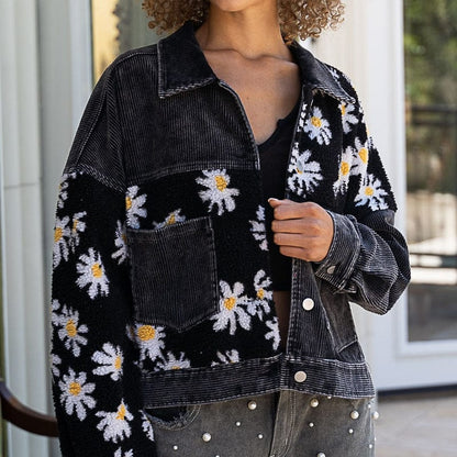 Siara Floral Patchwork Corduroy Jacket