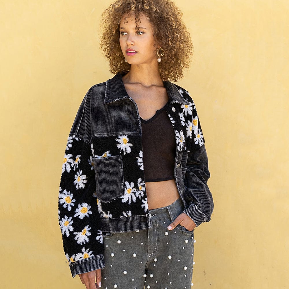 Siara Floral Patchwork Corduroy Jacket