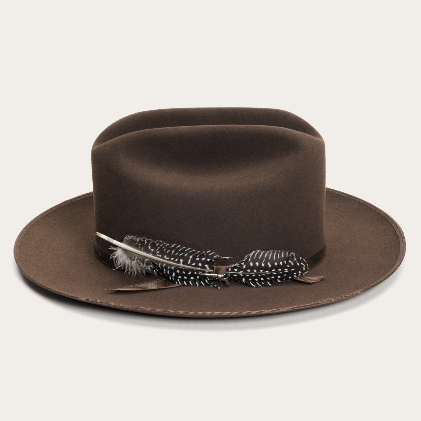 Chic Feather Accent Wool Fedora Hat