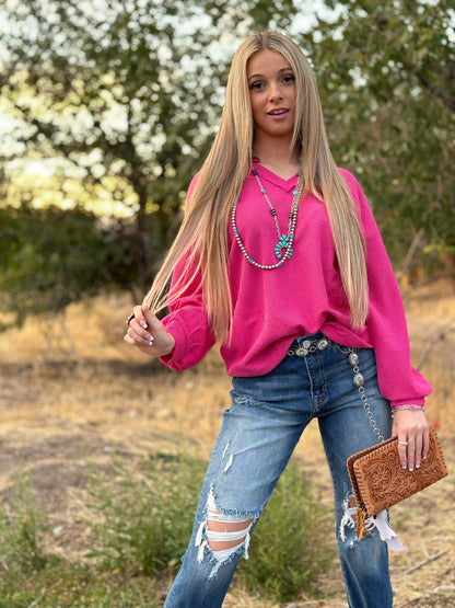 The Pop of Pink Top