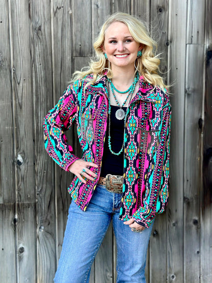 The Stockyard Nights Aztec Shacket Jacket