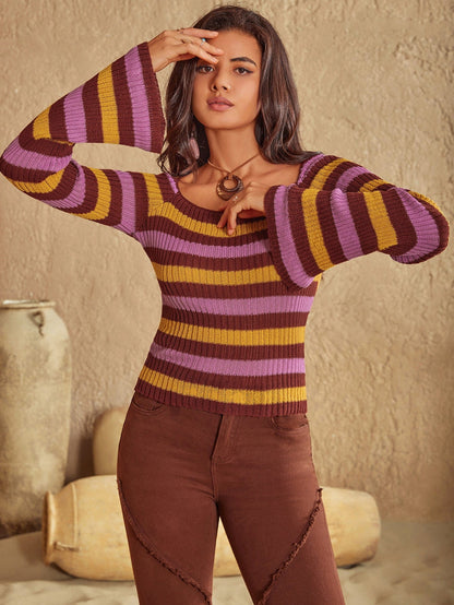 Persia Striped Knit Sweater